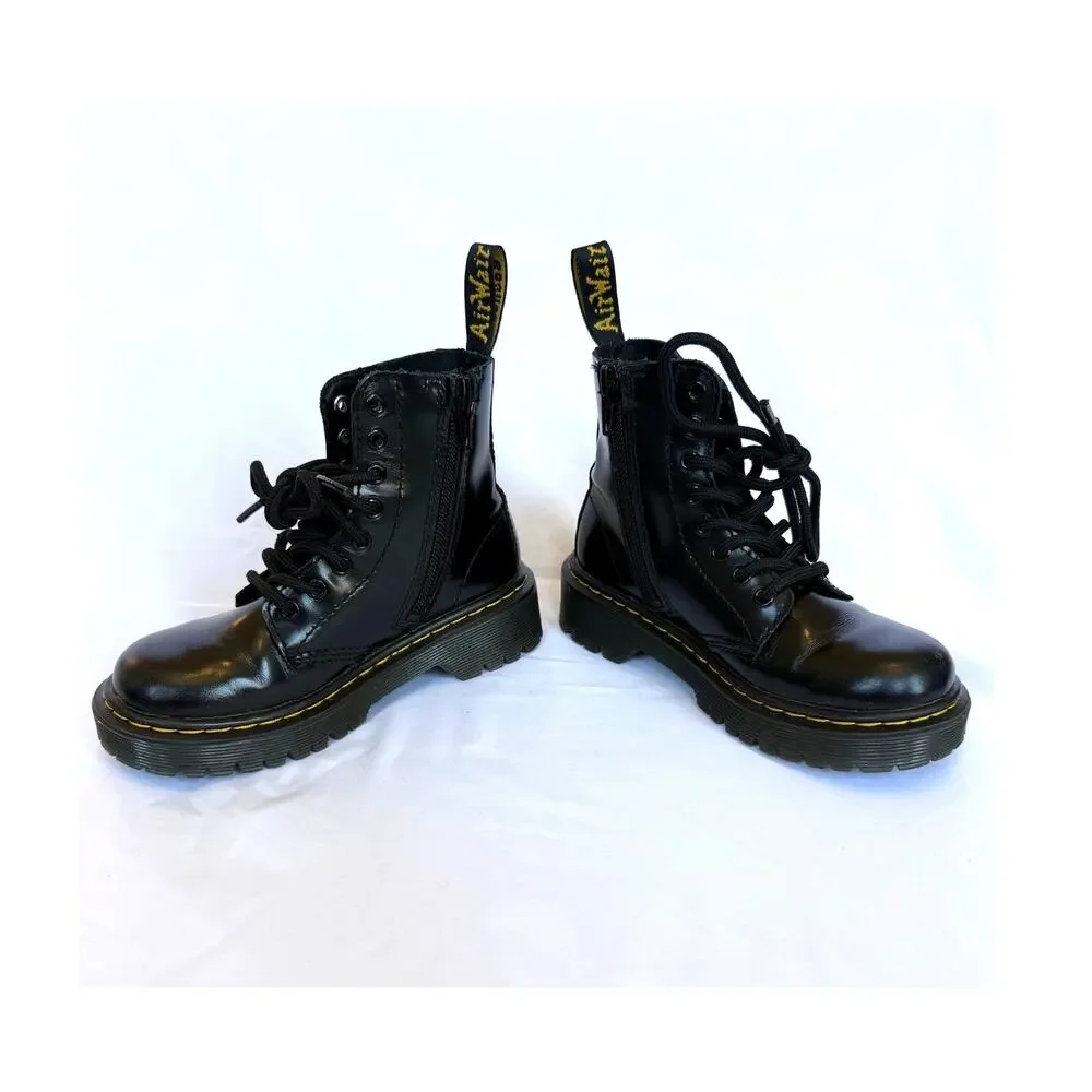 Junior 1460 Pascal Bex Dr. Martens Boots, Black Patent Leather, Toddler, Kid, 11